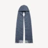 Heren sjaal met capuchon in blauw