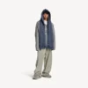 Heren sjaal met capuchon in blauw