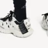 Heren sneaker met trackshirt-look in wit