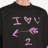 Heren-T-shirt ‘i<3 u’ met medium pasvorm in zwart