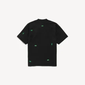 Heren-T-shirt met 520 stickers en medium pasvorm  in zwart/groen