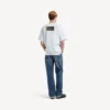 Heren-T-shirt met bumperstickers in medium pasvorm, wit