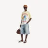 Heren-T-shirt met extreme tie-dye-print en medium pasvorm in wit