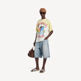 Heren-T-shirt met extreme tie-dye-print en medium pasvorm in wit