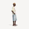 Heren-T-shirt met extreme tie-dye-print en medium pasvorm in wit