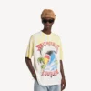 Heren-T-shirt met extreme tie-dye-print en medium pasvorm in wit