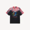 Heren-T-shirt met extreme tie-dye-print en medium pasvorm in zwart