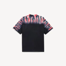 Heren-T-shirt met extreme tie-dye-print en medium pasvorm in zwart