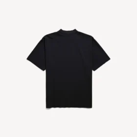 Heren T-shirt met ‘messy spray’-print en medium pasvorm in zwart Heren T-shirt met ‘messy spray’-print en medium pasvorm in zwart