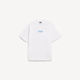 Heren-T-shirt met schetsachtige print en medium pasvorm in wit