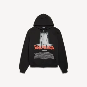 Heren ‘The Door’ oversized Hoodie met ritssluiting in zwart