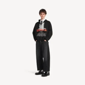Heren ‘The Door’ oversized Hoodie met ritssluiting in zwart