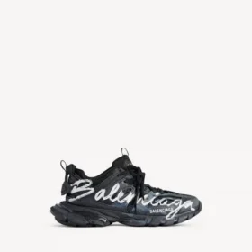 Heren Track Signature-sneaker in zwart/wit