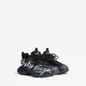 Heren Track Signature-sneaker in zwart/wit