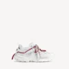 Heren track-sneaker met veters in wit/rood/grijs/zwart