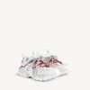 Heren track-sneaker met veters in wit/rood/grijs/zwart