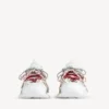 Heren track-sneaker met veters in wit/rood/grijs/zwart