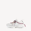 Heren track-sneaker met veters in wit/rood/grijs/zwart