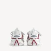 Heren track-sneaker met veters in wit/rood/grijs/zwart