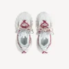 Heren track-sneaker met veters in wit/rood/grijs/zwart