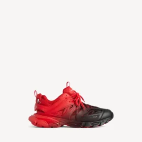 Heren Track Sneakers met kleurverloop in rood/zwart
