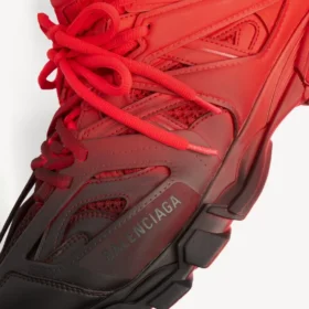 Heren Track Sneakers met kleurverloop in rood/zwart