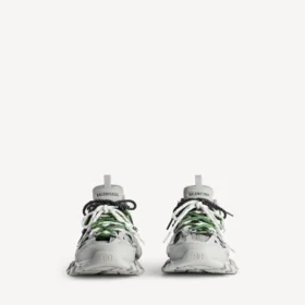Heren track-sneakers met veters in grijs/geel/wit/marineblauw