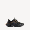 Heren track-sneakers met veters in zwart/oranje
