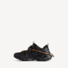 Heren track-sneakers met veters in zwart/oranje