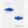Heren Wet Brush-sokken in wit/blauw
