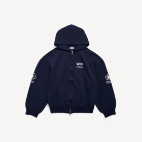 Heren WFP hoodie met ritssluiting in regular fit, marineblauw
