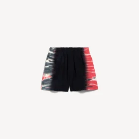 Herenbermuda met extreme tie-dye-print en normale pasvorm in zwart