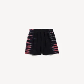 Herenbermuda met extreme tie-dye-print en normale pasvorm in zwart
