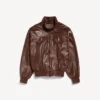 Herenbomber met hoge kraag in de kleur Castor