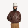 Herenbomber met hoge kraag in de kleur Castor