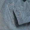 Herenjas met capuchon en denimstiksels in donkerblauw