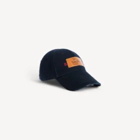 Herenpet met logo in marineblauw