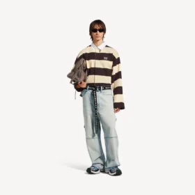Herenpoloshirts in donkerbruin/beige