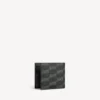 Herenportemonnee met vierkant vouwontwerp van BB Monogram-gecoat canvas in zwart/grijs