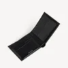 Herenportemonnee met vierkant vouwontwerp van BB Monogram-gecoat canvas in zwart/grijs