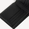 Herenportemonnee met vierkant vouwontwerp van BB Monogram-gecoat canvas in zwart/grijs