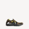 Hikesandalen voor heren in taupe/zwart/neongeel