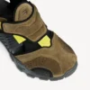 Hikesandalen voor heren in taupe/zwart/neongeel