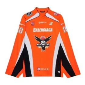 Hockey-T-shirt met panelen en lange mouwen “Orange” 657105TKV247074