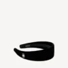 Holli platte haarband voor dames in zwart/glanzend zilver