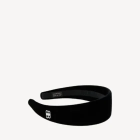 Holli platte haarband voor dames in zwart/glanzend zilver