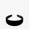 Holli platte haarband voor dames in zwart/glanzend zilver