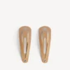 Holli XXL-set met 2 haarspeldjes voor dames in beige/glanzend zilver