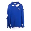 Hoodie ‘Blue’ met ‘Political Campaign Destroyed’-opdruk 662718T32124691