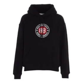 Hoodie met capuchon en BB-logo, lange mouwen, zwart 612959TJVD71000